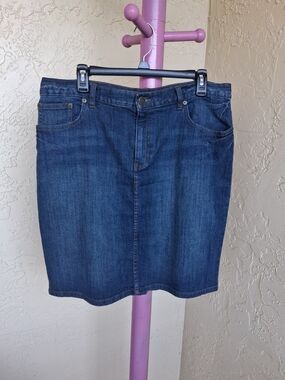 Ralph Lauren Indigo Blue Denim Midi Skirt